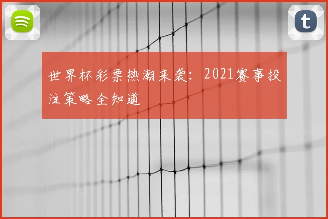 世界杯彩票热潮来袭:2021赛事投注策略全知道